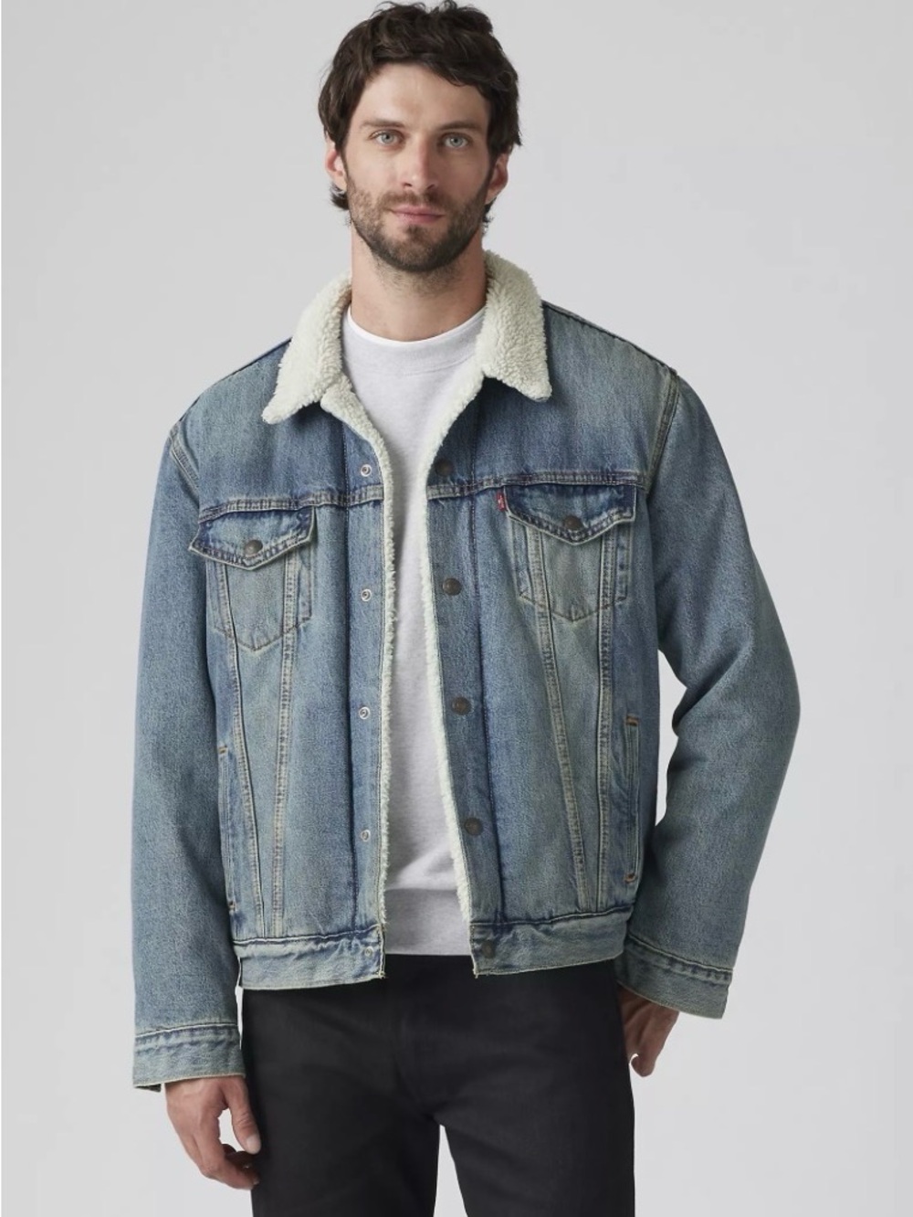 NWT Levi’s type III Sherpa Trucker Jacket Men’s Medium Mustard Denim M sold out
